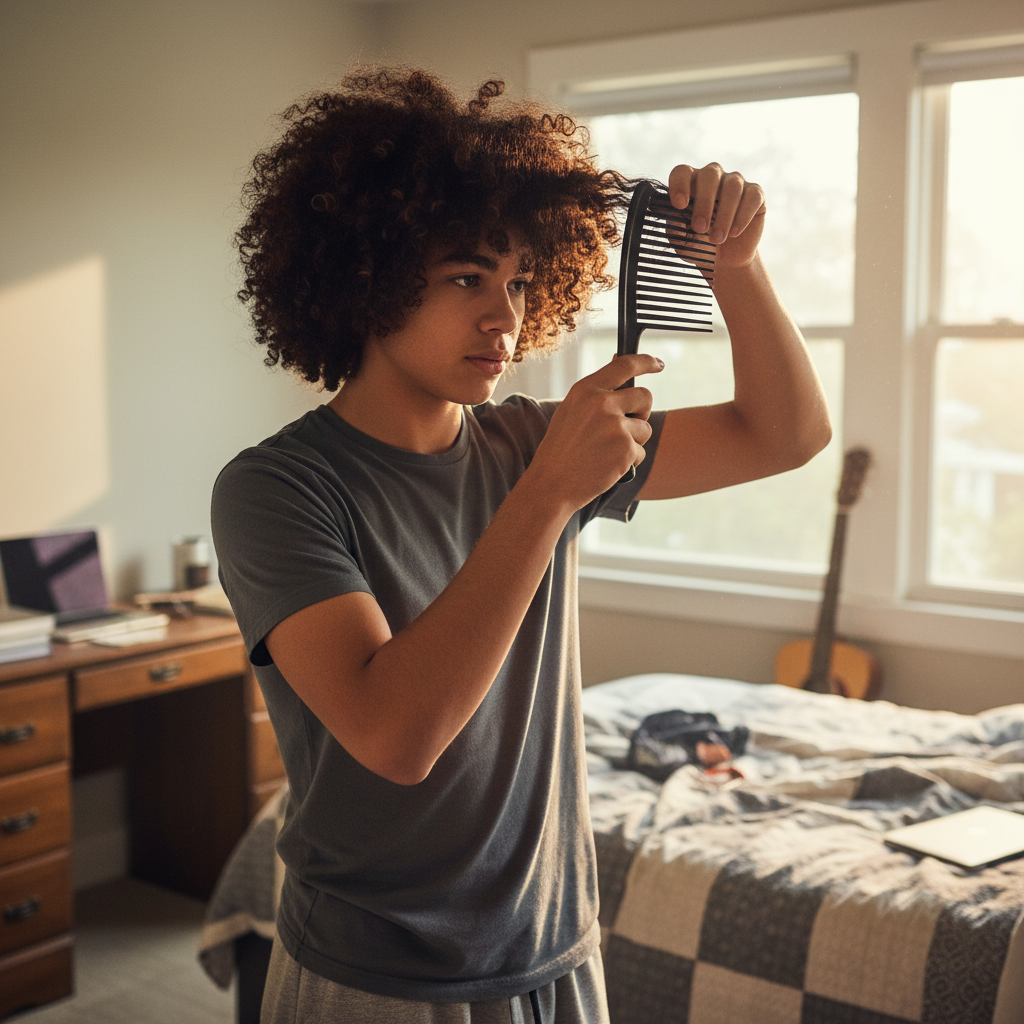 Adolescent démêlant cheveux bouclés peigne Maxi zen