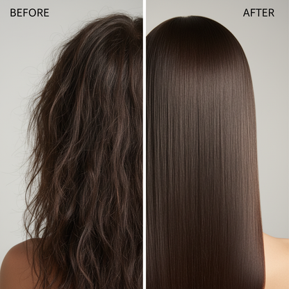 Avant-après effet antistatique cheveux lisses brosse Spirale Demelante