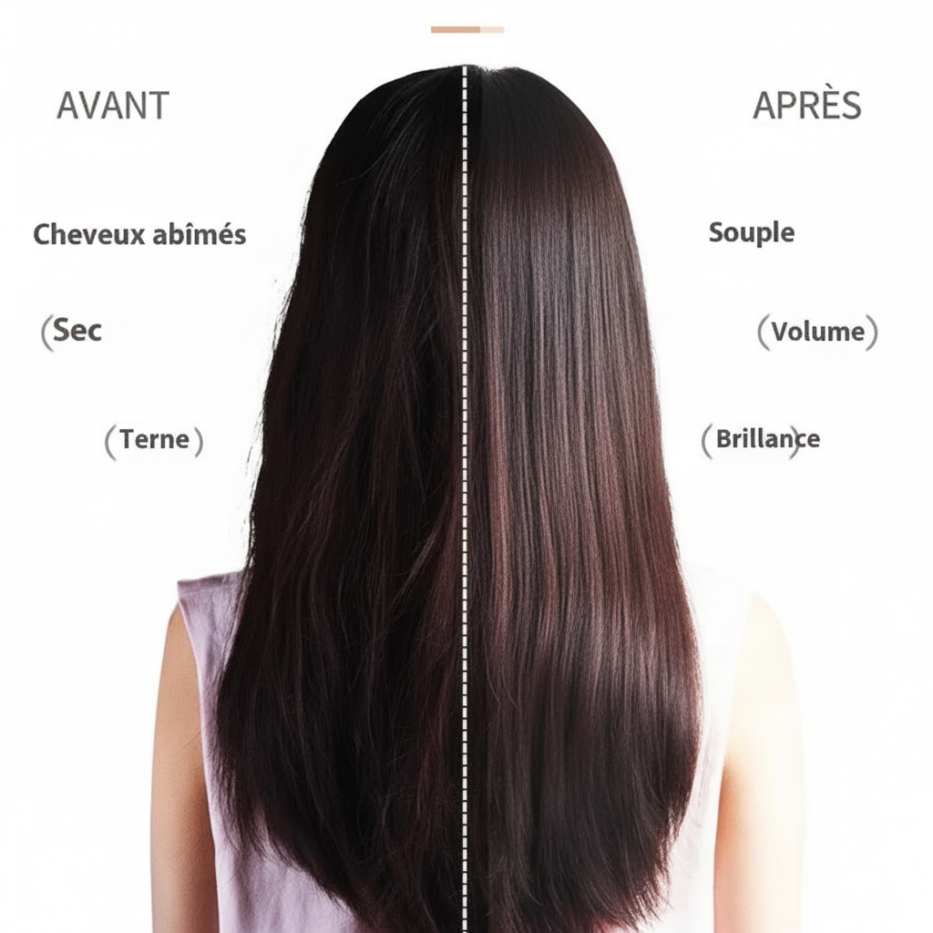 Avant Après Brosse en bois poils de sanglier Massage Naturel 