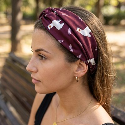 Bandeau Cheveux Femme Nouage Bohème bordeaux parc
