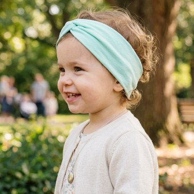 Bandeau Cheveux Twist Pastel Vert fillette parc