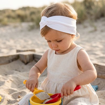 Bandeau Cheveux Twist blanc bébé parc
