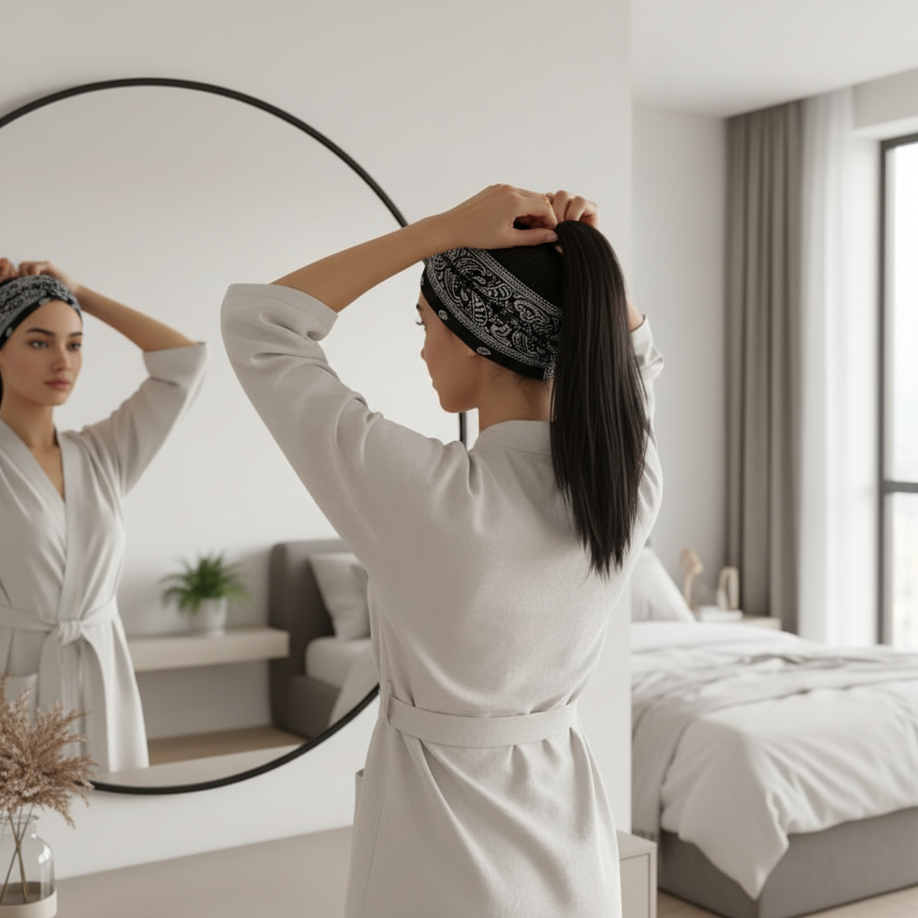 Bandeau cheveux Noeud Chic coiffure cheveux lisses routine beauté