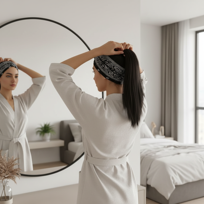 Bandeau cheveux Noeud Chic coiffure cheveux lisses routine beauté