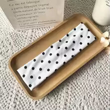 Bandeau cheveux tissu avec pois Élégant blanc