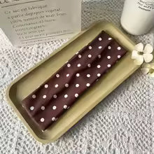 Bandeau cheveux tissu avec pois Élégant marron