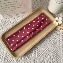 Bandeau cheveux tissu avec pois Élégant rouge