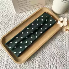 Bandeau cheveux tissu avec pois Élégant vert