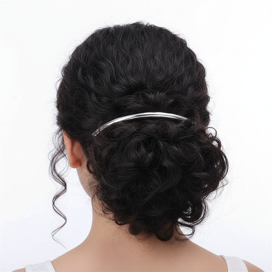  Barrette Cheveux Métal Tubulaire argent cheveux bouclés