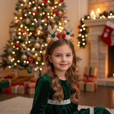 Barrette cheveux Accessoire coiffure FestiNoel barrette renne décorative