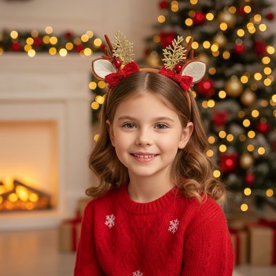 Barrette cheveux FestiNoel jolie coiffure fillette 