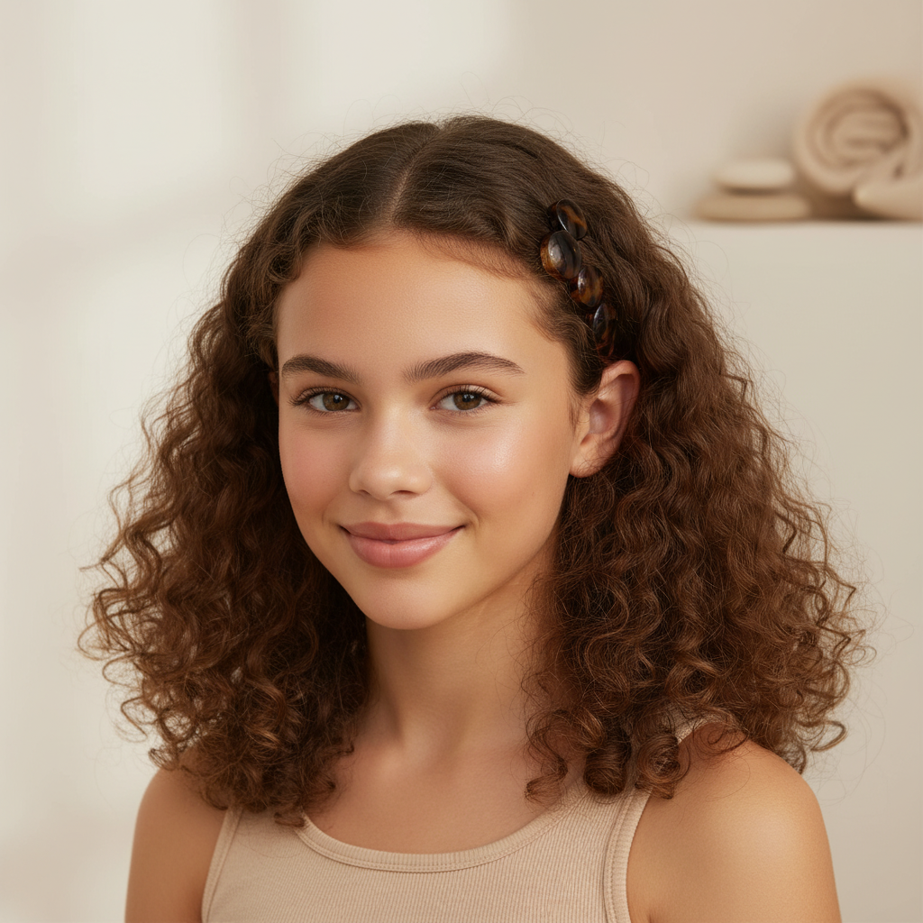 Barrette cheveux Leopard Chic adolescente cheveux bouclés