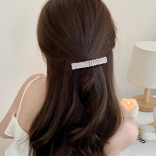  Barrette cheveux cristallegante premium avec cristaux vue latérale                                    