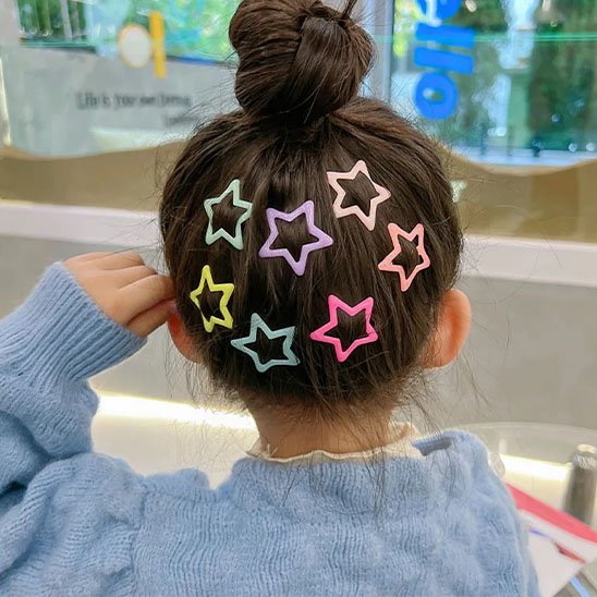 Barrette cheveux étoiles dorée design coiffure élégant fixation pince