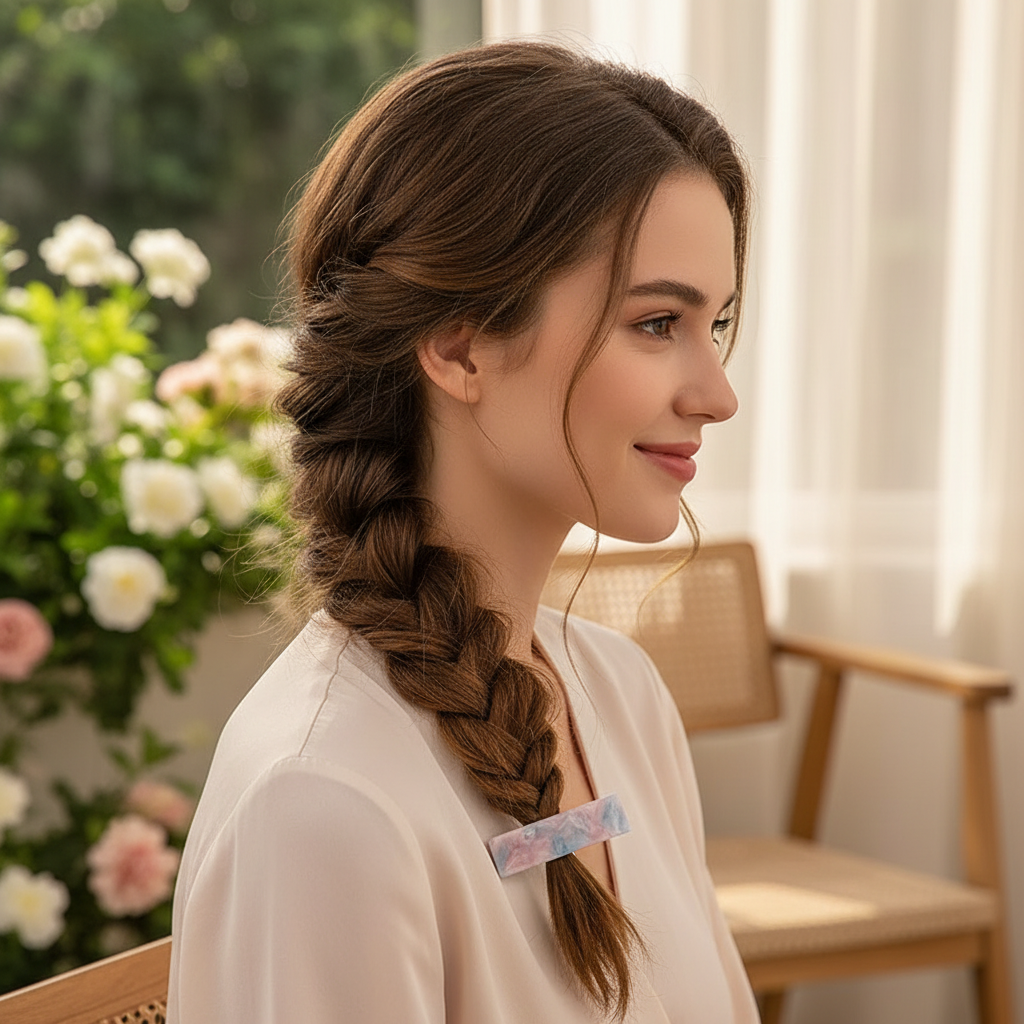 Barrette cheveux femme Acetate tresse latérale romantique confort