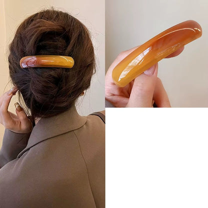 Barrette cheveux miel ambré coloris chaud résine