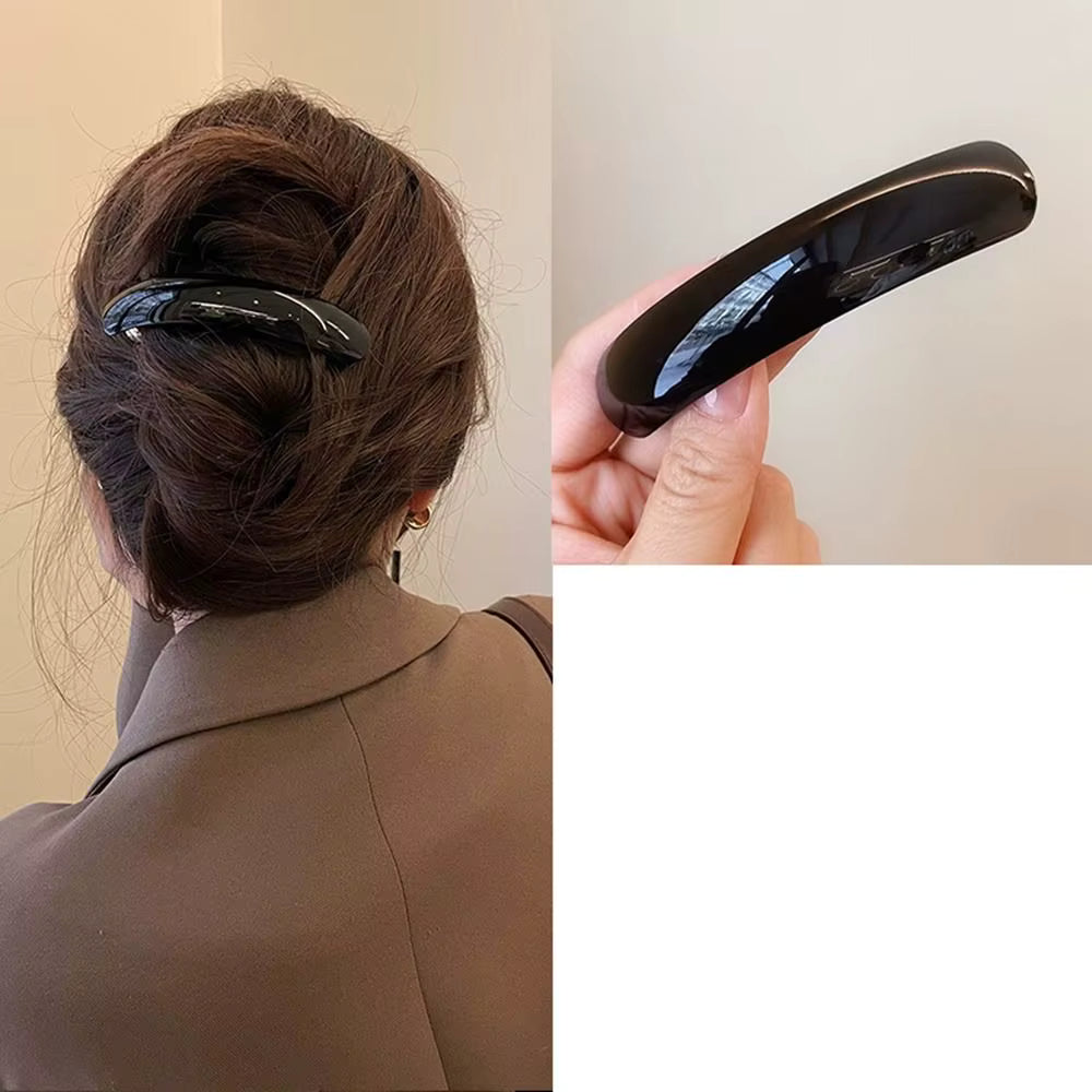 Barrette cheveux noire résine Chiclégance coloris classique