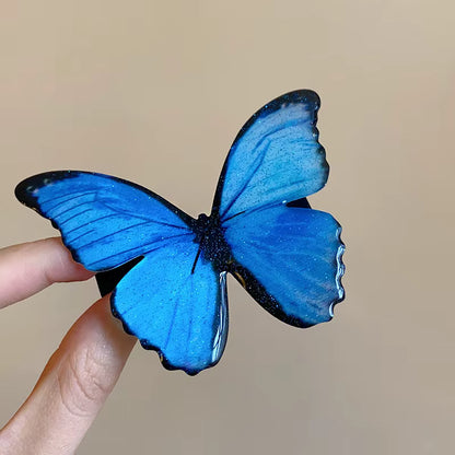 Barrette cheveux papillon bleu