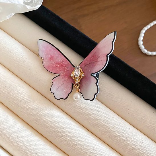 Barrette cheveux papillon rose 3D Dimensions