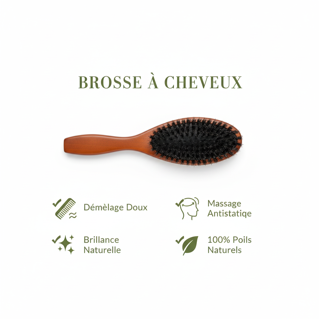 Bénéfices Brosse à cheveux en poils de sanglier Démêlage Doux