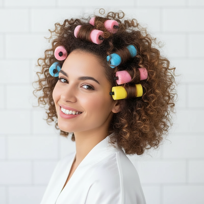 Bigoudis Mousse Sans chaleur cheveux bouclés texturés 