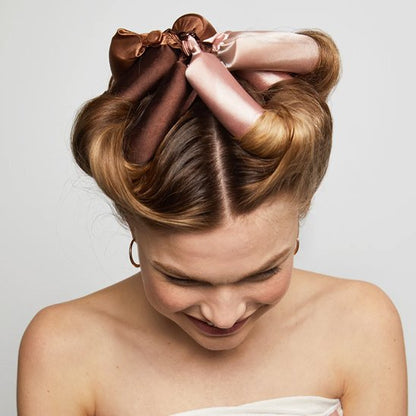 Bigoudis satinés enveloppés flexirod pour boucles parfaites sans chaleur