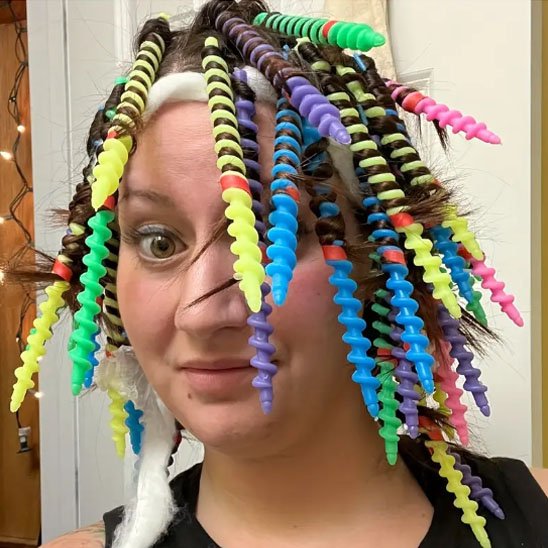 Bigoudis spirale naturel sans chaleur flexibles deux tailles plastique souple
