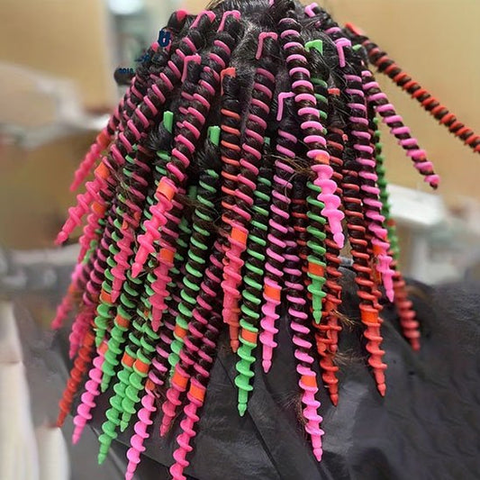 Bigoudis spirale naturel sans chaleur multicolore boucles parfaites

