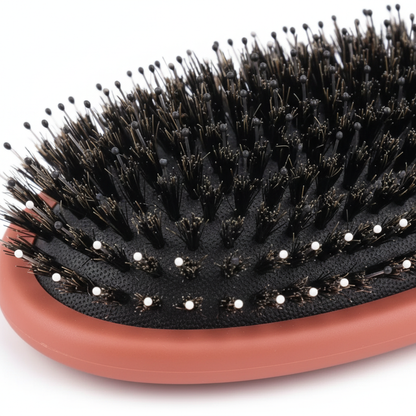Brosse Poils Sanglier et Nylon Démêlage Doux gros plan poils 