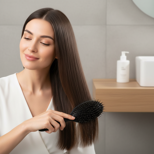 Brosse Poils Sanglier et Nylon Démêlage Doux cheveux fins sans électricité 