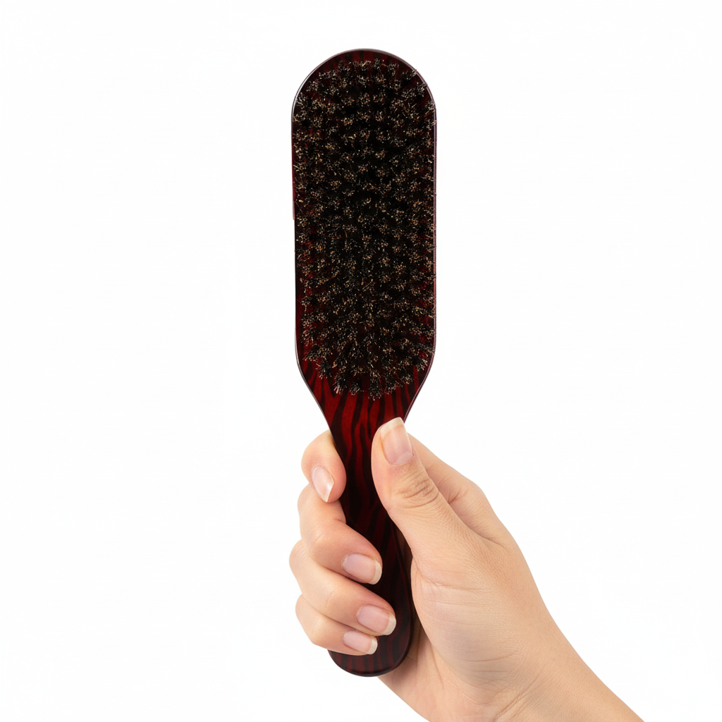 Brosse Poils de Sanglier Brillance Naturelle  manche ergonomique main confortable