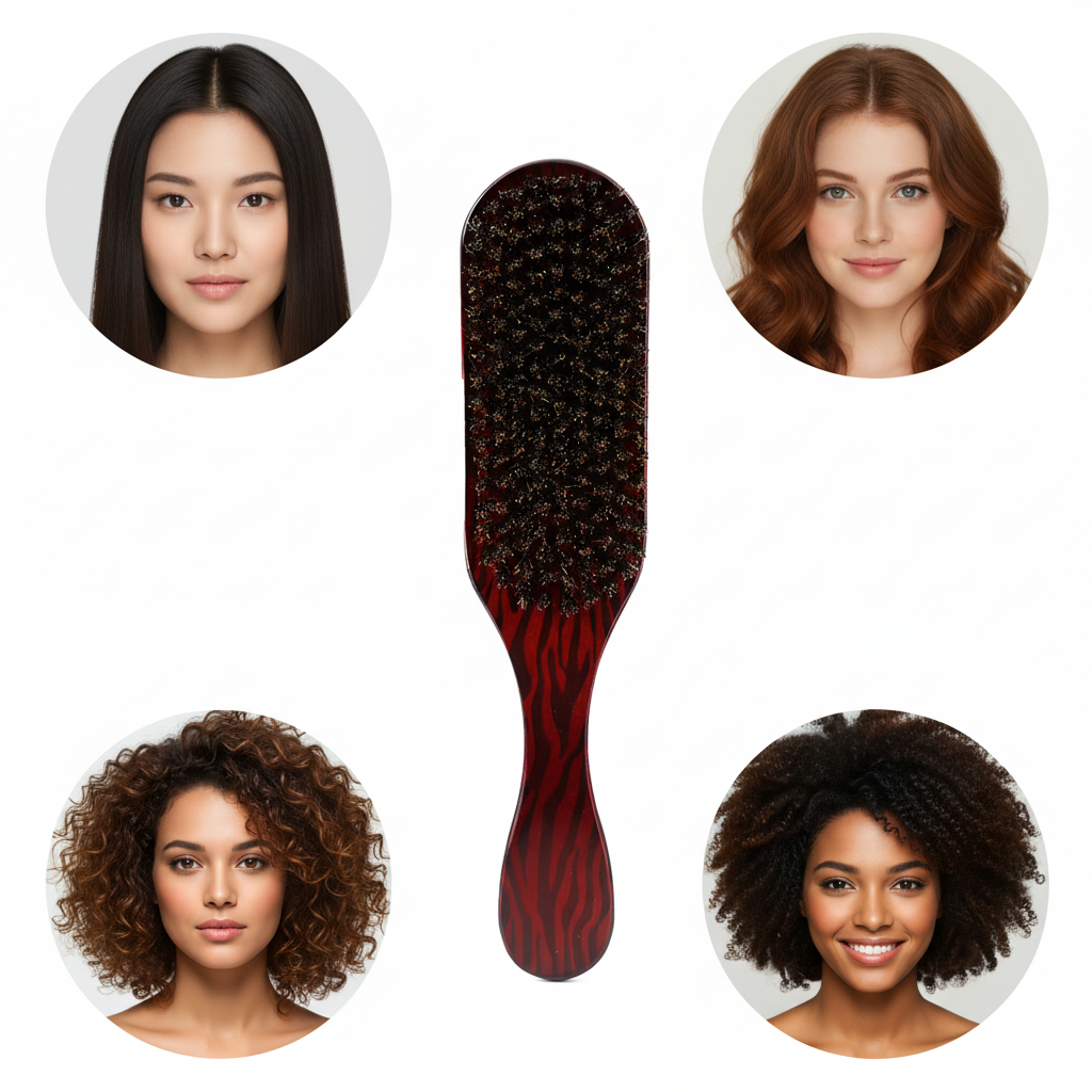 Brosse Poils de Sanglier Brillance Naturelle tous types  cheveux