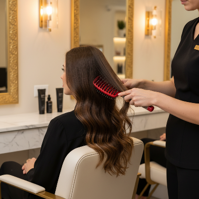 Brosse à cheveux Poils de sanglier et Nylon Démêlante salon professionnel