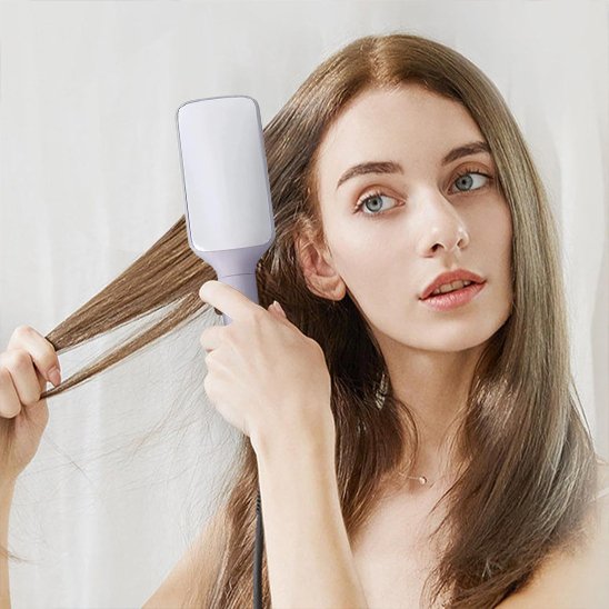 Brosse à cheveux double face lisse texturé démêlage sans douleur design moderne