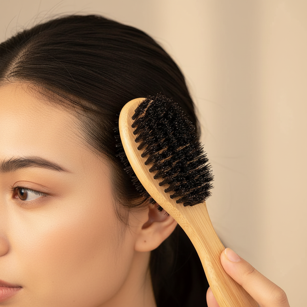 Brosse à cheveux en poils de sanglier Finition Parfaite coiffage plaqués 
