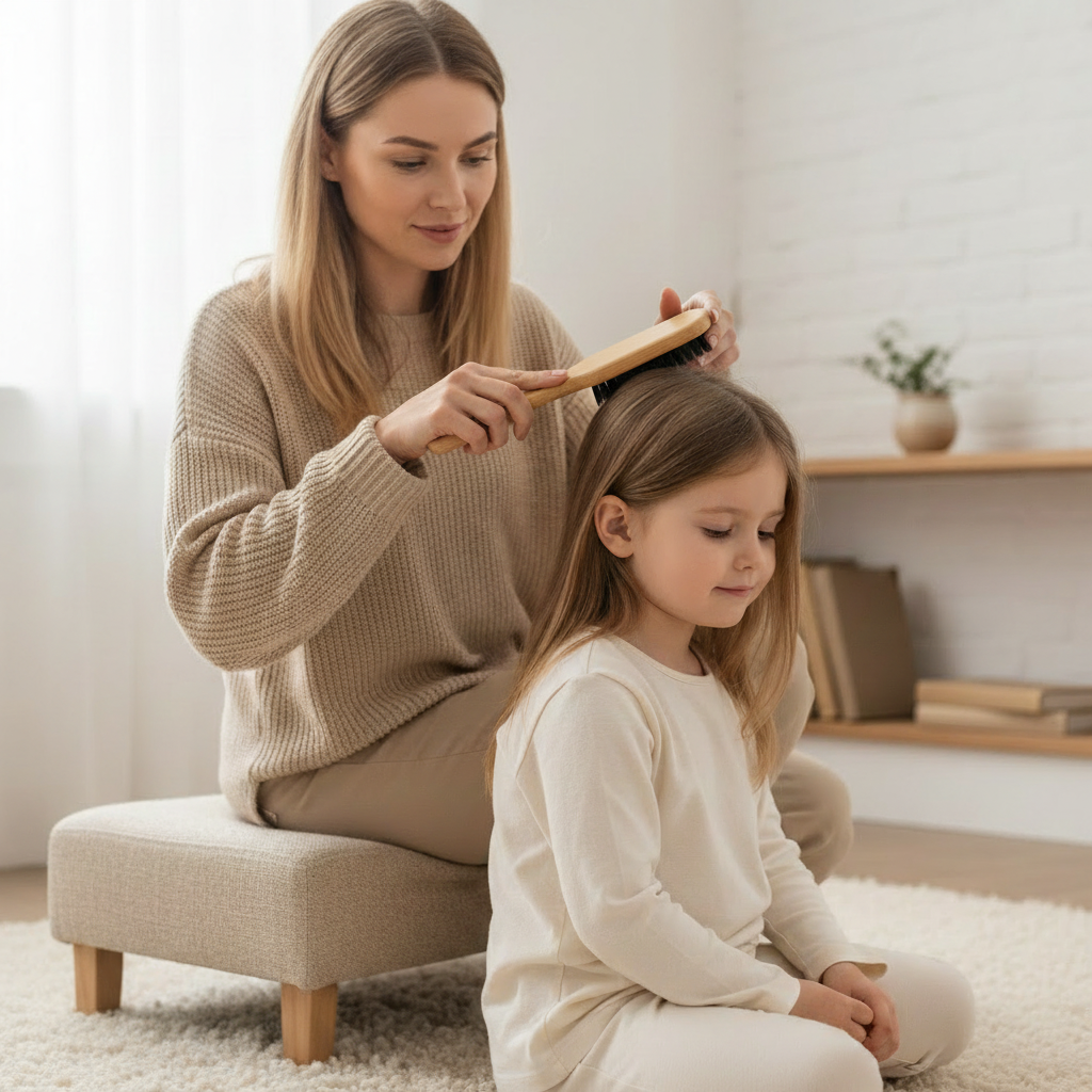 Brosse à cheveux en poils de sanglier Finition Parfaite usage familial
