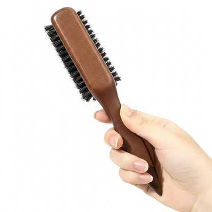 Brosse a cheveux en poils  sanglier Brillance manche ergonomique confortable