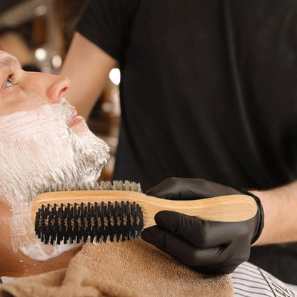 Brosse barbe homme naturelle Poils sanglier nylon bois massif
