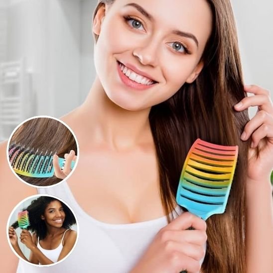 Brosse cheveux démêlante tous types cheveux - Cheveux bouclés et lisses