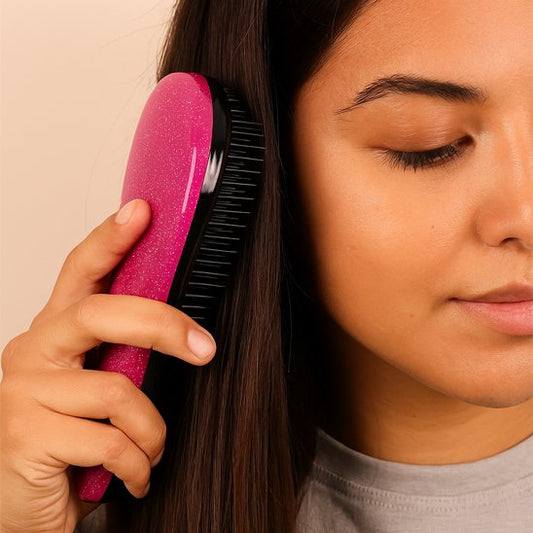 Brosse à cheveux  femme démêle en douceur design pailleté 