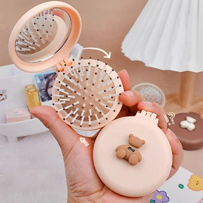 Brosse cheveux portable avec miroir intégré  Vue principale