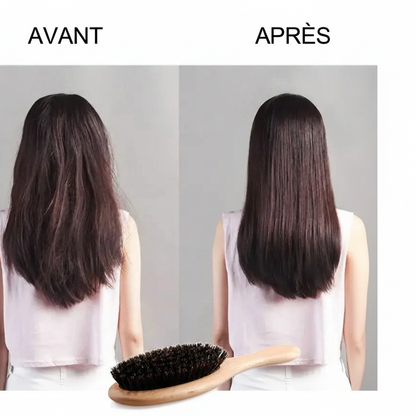 Brosse en Poil de Sanglier Naturelle et Écologique  Transformation cheveux 