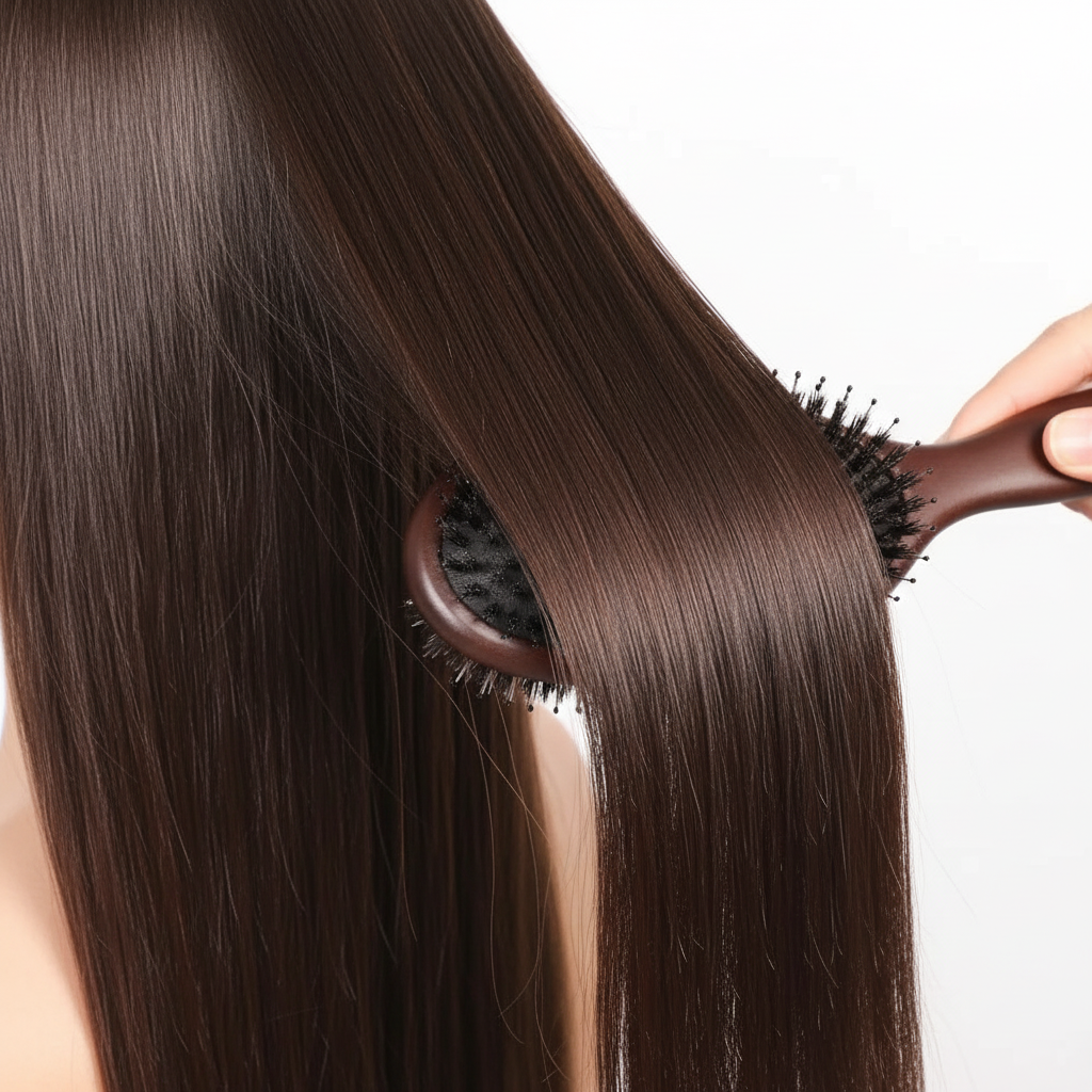 Brosse en bois poils de sanglier Massage Naturel cheveux soyeux