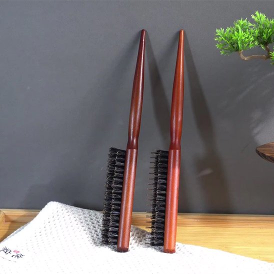 Brosse en poil de sanglier naturel - Brillance cheveux - Éclat Naturel