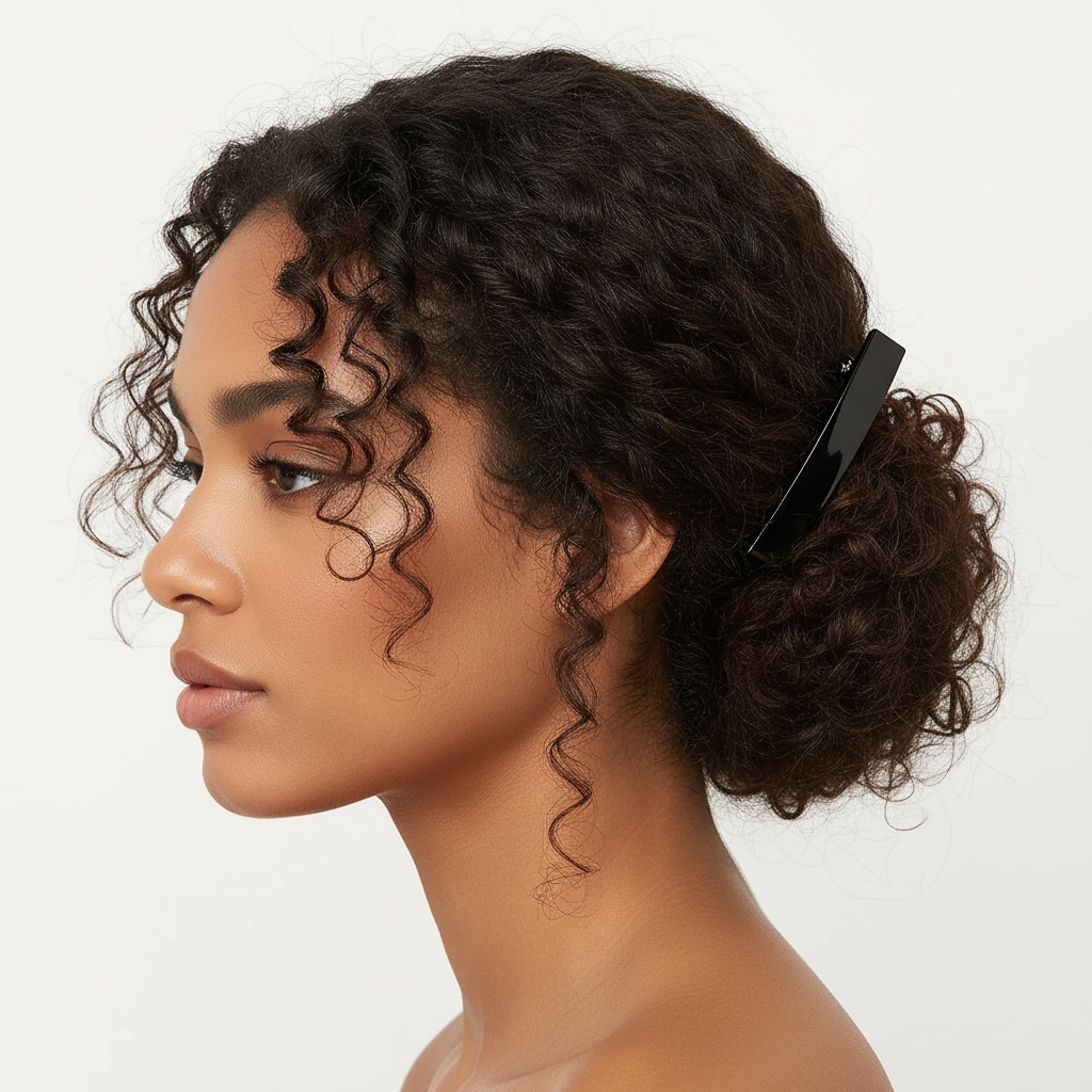 Chignon bas Barrette cheveux Acétate Chic noire 