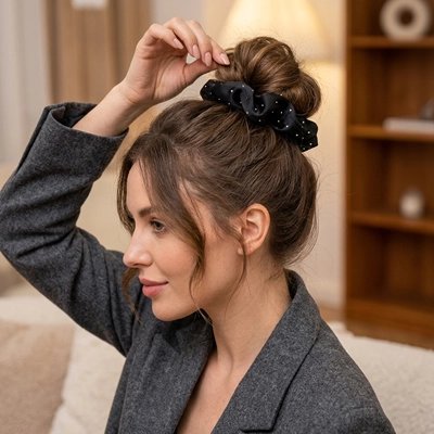 Chouchou pour cheveux Douceur Élégante chignon haut