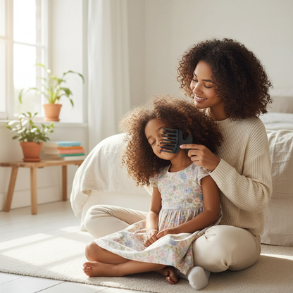 Complicité mère fille peigne démêlant BouclesPerfect