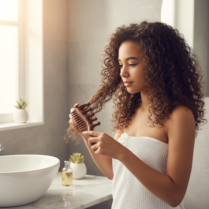 Démêlage cheveux humides sans douleur peigne Santal 2 en 1