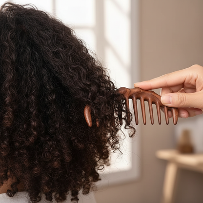 Démêlage doux cheveux bouclés peigne Natura Santal