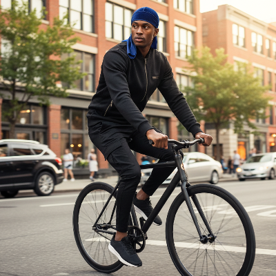Durag Chapeau VelvetKing bleu cyclisme urbain